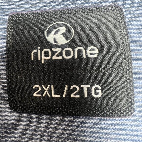 Ripzone Button Down Shirt Men Size 2XL Blue Short Sleeve Logo Chest Pocket - Picture 5 of 11